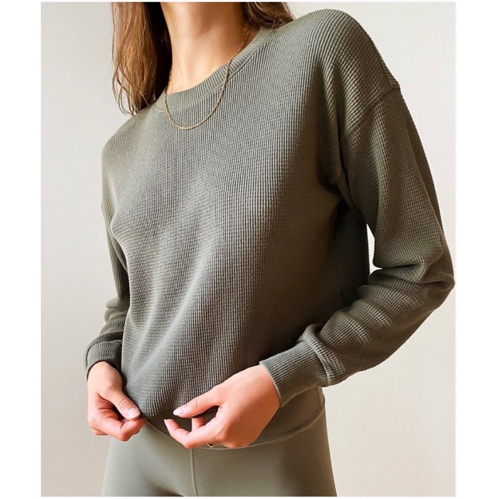 Tna Aritzia Alamo Cropped Thermal Long Sleeve XS - Picture 2 of 10